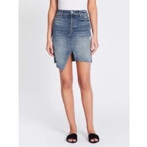 MOTHER Denim The Tomcat Slide Mini Fray Skirt Sz 25